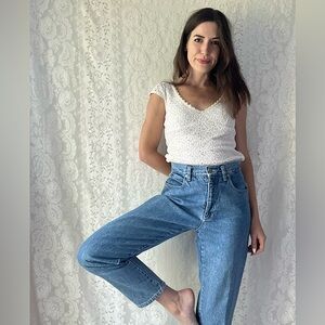 Vintage 90s Lizwear High Rise Tapered Jeans – Made in USA – Petite 10 / 27-28W
